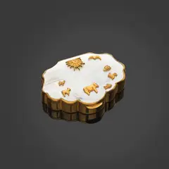 Poudrier by Line Vautrin, Bronze doré, nacre et miroir, sold Oct 2025