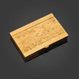 Poudrier La transhumance ou Le monde à l'envers by Line Vautrin, Bronze doré, miroir et tissu, sold Oct 2025