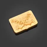 Line Vautrin, Poudrier Deux pigeons s'aimaient d'amour tendre, Bronze doré, miroir et tissu