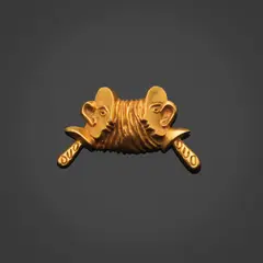 Line Vautrin, Broche Marottes, Bronze doré