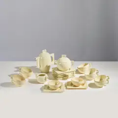 Jean Luce, Service à café Rectangle, 27 pièces, A signed and monogrammed 'Rectangular' coffee service comprising 27 pieces in glazed earthenware designed by Jean Luce in 1932