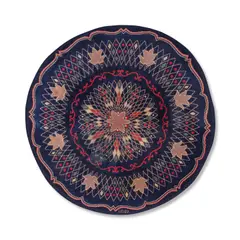 Paule Leleu, Tapis circulaire, A signed circular rug in hand-knotted wool pile by Paule Leleu circa 1942-1946