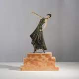 Demetre Chiparus, Sculpture Damascene, Bronze patiné, ivoire et onyx