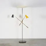 Gino Sarfatti, Lampadaire 1050/2, A stamped '1050/2' floor lamp in lacquered aluminum, brass and marble designed by Gino Sarfatti in 1951 and edited by Arteluce