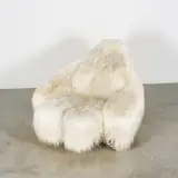 Mario Scheichenbauer, Rocking chair Yeti, A 'Yeti' rocking chair in wool pile and ash designed by Mario Scheichenbauer in 1968 and edited by Elam