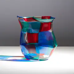 Vase Pezzato, variante Parigi by Fulvio Bianconi, An acid-stamped 'Pezzato' vase, 'Parigi' variant, in polychrome glass mosaic designed by Fulvio Bianconi in 1951 and exe, sold Oct 2025