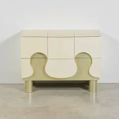 Hubert Le Gall, Commode Mont Blanc, A unique and monogrammed 'Mont Blanc' sideboard in parchment, lacquered oak and oak by Hubert Le Gall, specially commissioned in 2013