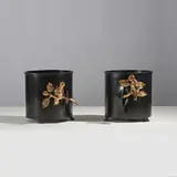 Hubert Le Gall, Paire de cache-pots Youpi et Youpot, Bronze patiné et bronze doré