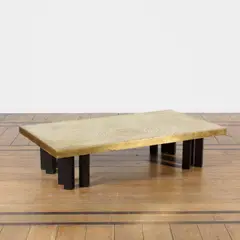 Fernand Dresse, Table basse, A table in brass and lacquered steel by Fernand Dresse circa 1970
