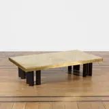 Fernand Dresse, Table basse, A table in brass and lacquered steel by Fernand Dresse circa 1970