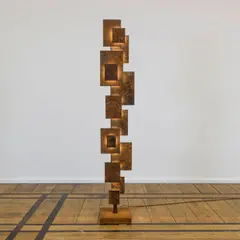 Maxime Lutun, Totem, A unique 'Totem' light sculpture in weathering steel and LED by Maxime Lutun in 2024