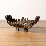 Ado Chale, Panier à feu, A log basket in wrought-iron designed by Ado Chale in 1970