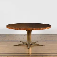 Jules Wabbes, Table Tulipe, Palissandre des Indes et bronze patiné