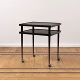 Jules Wabbes, Desserte roulante, A rolling trolley in lacquered metal, lacquered plywood and rubber designed by Jules Wabbes in 1970 and edited by Mobilier Universel