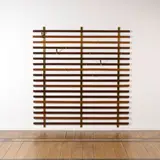 Jules Wabbes, Porte-manteau mural Horizon, A mural 'Horizon' coatrack in wengue, gilt metal and brass designed by Jules Wabbes in 1958 and edited by Mobilier Universel