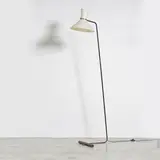 Robert Mathieu, Lampadaire, A floor lamp in lacquered metal, brass and paper designed by Robert Mathieu in 1952 and edited by R