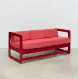 Giulio & Gio Ponti, Rare canapé, A rare sofa in lacquered sycamore, metal, herringbone fabric, foam and rubber by Giulio and Gio Ponti and edited by Italbed circa 1966