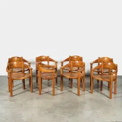 Rainer Daumiller, Ensemble de huit chaises, A set of eight chairs in pine designed by Rainer Daumiller in 1977 and edited by Hirtshals Savvaerk