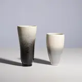 Jean Girel, Deux vases, Two signed vases in glazed porcelain by Jean Girel