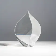 Christopher Ries, Sculpture Afterglow, A signed and dated 'Afterglow' sculpture in partially ground, polished and cut optical glass by Christopher Ries in 1997