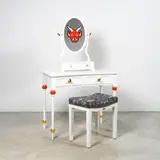 Studio Job, Coiffeuse et son tabouret, commande spéciale, Bois peint, bronze et miroir