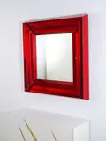 Roberto Giulio Rida, Miroir Rossa Zig Zag, A unique and impressed 'Rossa Zig Zag' mirror in tinted glass, mirrored glass and lacquered wood by Roberto Giulio Rida in 2013