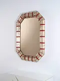 Roberto Giulio Rida, Miroir Lucrezia, A unique and impressed 'Lucrezia' mirror in tinted glass, mirrored glass and lacquered wood by Roberto Giulio Rida in 2016