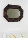 Roberto Giulio Rida, Miroir Marsala, A unique and impressed 'Marsala' mirror in tinted glass, mirrored glass and lacquered wood by Roberto Giulio Rida in 2023