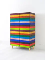 Cabinet Pace by Roberto Giulio Rida, An unique and impressed 'Pace' cabinet in Murano tinted glass, lacquered wood and brass by Roberto Giulio Rida in 2015, sold Mar 2025
