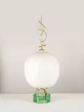 Roberto Giulio Rida, Lampe de table Lampada 1919, A unique and impressed 'Lampada 1919' table lamp in brass and tinted glass by Roberto Giulio Rida in 2009
