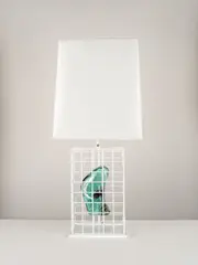 Roberto Giulio Rida, Lampe de table Prigione, A unique and impressed 'Prigione' table lamp in lacquered metal and tinted glass by Roberto Giulio Rida in 2017