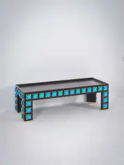 Roberto Giulio Rida, Table basse Salomone, An unique and impressed 'Salomone' coffee table in palmwood, Murano tinted glass and brass by Roberto Giulio Rida in 2016