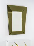 Roberto Giulio Rida, Miroir Trapezio, A unique and impressed 'Trapezio' mirror in tinted glass, mirrored glass and lacquered wood by Roberto Giulio Rida in 2023