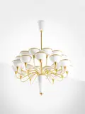 Roberto Giulio Rida, Lustre Barocco, Laiton, verre teinté et aluminium