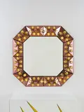 Roberto Giulio Rida, Miroir Forziere, A unique and impressed 'Forziere' mirror in tinted glass, mirrored glass and lacquered wood by Roberto Giulio Rida in 2008