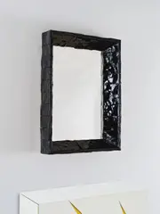 Miroir Leucos Nero by Roberto Giulio Rida, A unique and impressed 'Leucos Nero' mirror in tinted glass, mirrored glass and lacquered wood by Roberto Giulio Rida in, sold Mar 2025