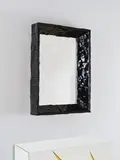 Roberto Giulio Rida, Miroir Leucos Nero, A unique and impressed 'Leucos Nero' mirror in tinted glass, mirrored glass and lacquered wood by Roberto Giulio Rida in 2015