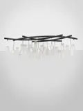 Roberto Giulio Rida, Suspension Barovier 36, A unique and impressed 'Barovier 36' pendant lamp in lacquered steel, Murano glass, tinted glass and brass by Roberto Giulio Rida in 2016