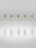 Suite de cinq suspensions Baco by Roberto Giulio Rida, A unique and impressed set of five 'Baco' pendant lamp in Murano glass, tinted glass and brass by Roberto Giulio Rida in, offered Mar 2025