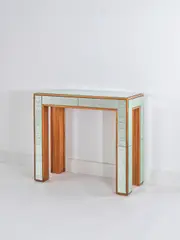 Console 30 by Roberto Giulio Rida, A unique and impressed '30' console table in tinted glass and moabi by Roberto Giulio Rida in 2013, sold Mar 2025