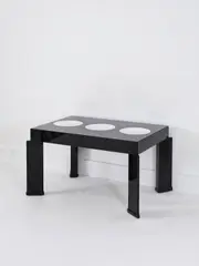 Table basse Sushi Nero by Roberto Giulio Rida, A unique and impressed 'Sushi Nero' coffee table in tinted glass and lacquered wood by Roberto Giulio Rida in 2009, offered Mar 2025