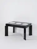 Roberto Giulio Rida, Table basse Sushi Nero, A unique and impressed 'Sushi Nero' coffee table in tinted glass and lacquered wood by Roberto Giulio Rida in 2009