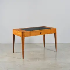 Bureau de la Maison des Provinces de France, Cité Universitaire, Paris by Jacques-Émile Ruhlmann, A desk in oak and laminated canvas by Jacques-Émile Ruhlmann for the Maison des Provinces de France, Cité Universitaire,, offered Apr 2025