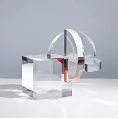 Michael Pavlik, Sculpture #2010, A signed, dated and numbered '#2010' sculpture in partially tinded cast glass by Michael Pavlik in 1990