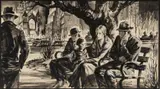 William Charles Graven, Figures on Bench, 1931, gouache