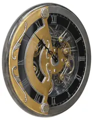 Dale Mathis, Behalf Clock, Large mixed media wall-mounted kinetic sculpture