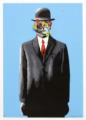 Martin Whatson, Son of Man, screenprint in colors with hand-embellishment on paper