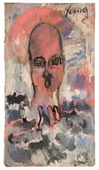 Purvis Young, Angel Hearing Prayers, mixed media on reclaimed panel
