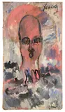 Purvis Young, Angel Hearing Prayers, mixed media on reclaimed panel