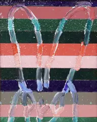Hunt Slonem, Banded, oil and acrylic painting with diamond dust on panel